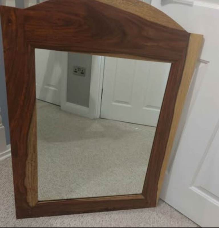 Arnica solid wood rustic wall mirror  Bought and never used, really heavy solid mirror.