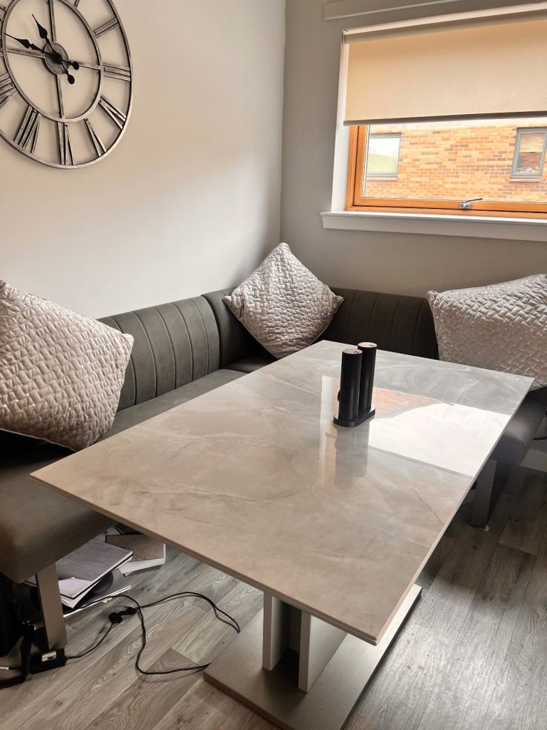 Very heavy dining table and L shape bench 