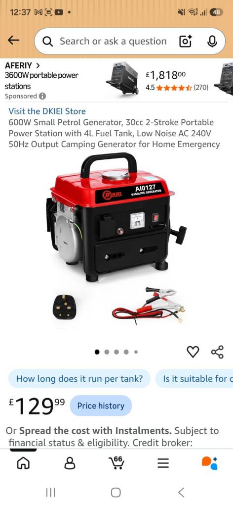 2 600w 2 stroke generators