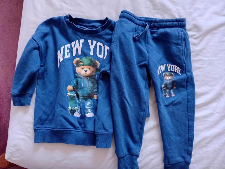 NY Teddy Joggers & Top Set Age 2-3