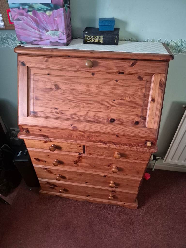 Solid pine office tidy