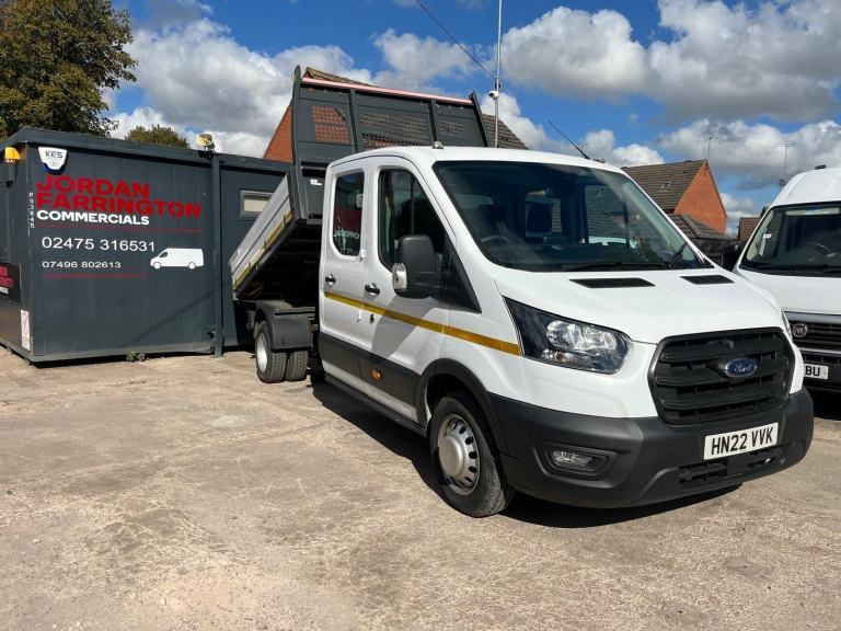 2022 22 reg FORD TRANSIT 2.0 170PS RWD CREW CAB TIPPER WITH AIR-CON