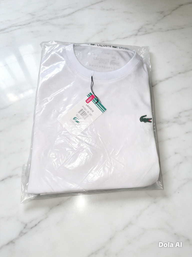New Lacoste Sport Novak Djokovic T-Shirt - White, Size S