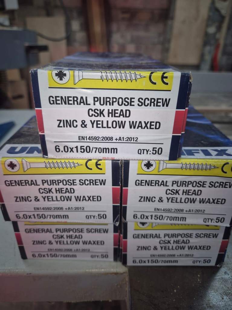 Unifix General Purpose Screw CSK Head. 6.0 x 150/70mm. QTY. 250