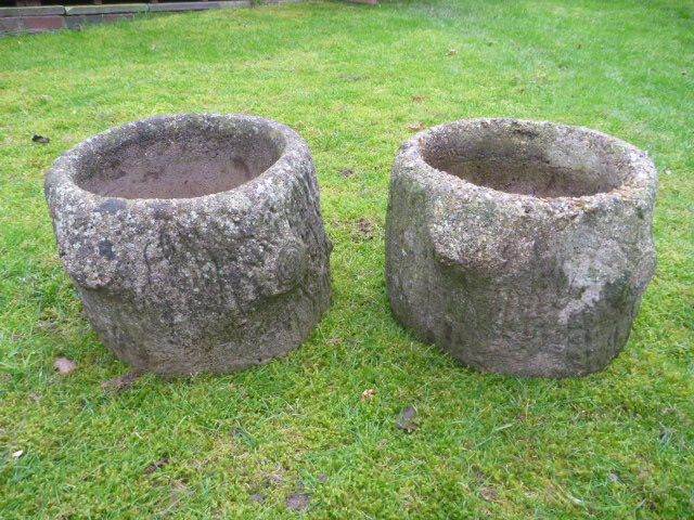 2 Garden Tree Trunk Planters