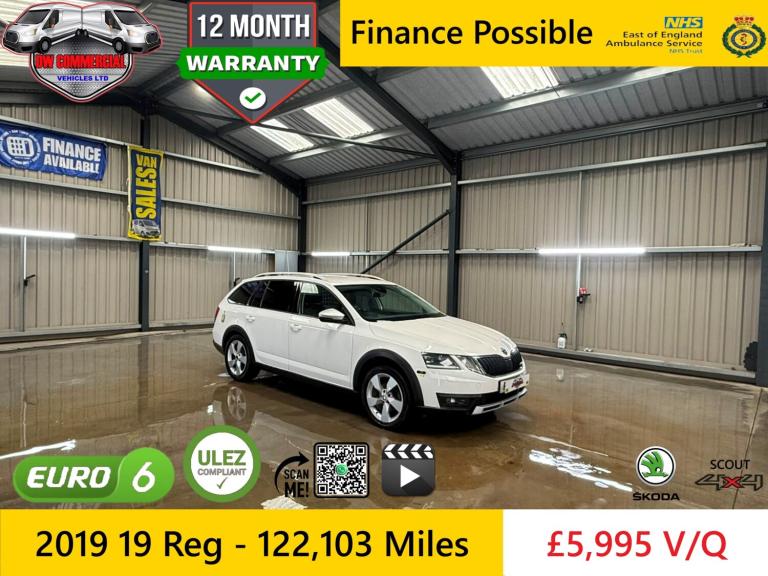 2019 19 Reg SKODA OCTAVIA 2.0 TDI 150 CR Scout 4x4 5dr DSG Auto EX-NHS VEHICLE