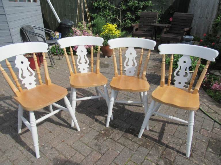 Four Beech kitchen chairs