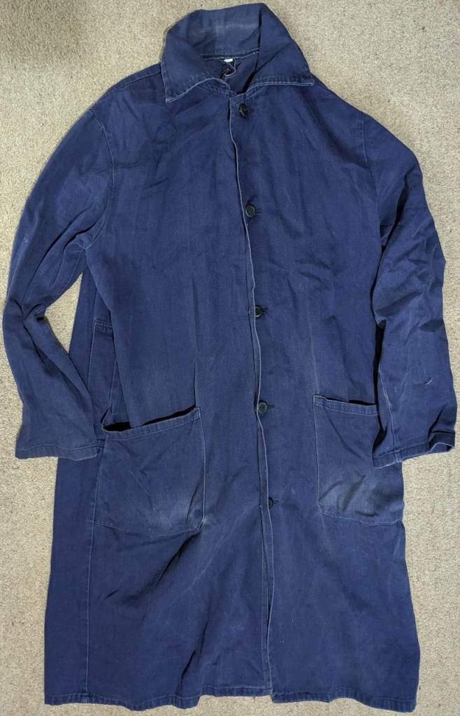 Vintage Blue British Rail Size 5 Train Drivers Footplate Coat, c 1950's