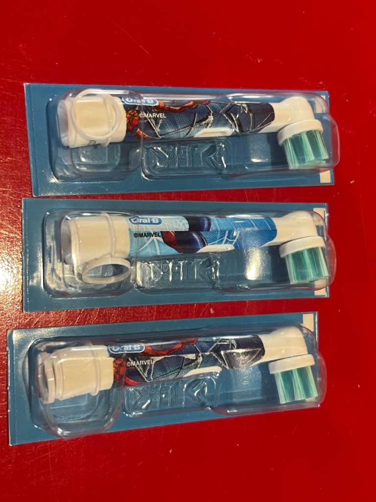 3x Kids Oral B Electric Toothbrush Heads - Spiderman