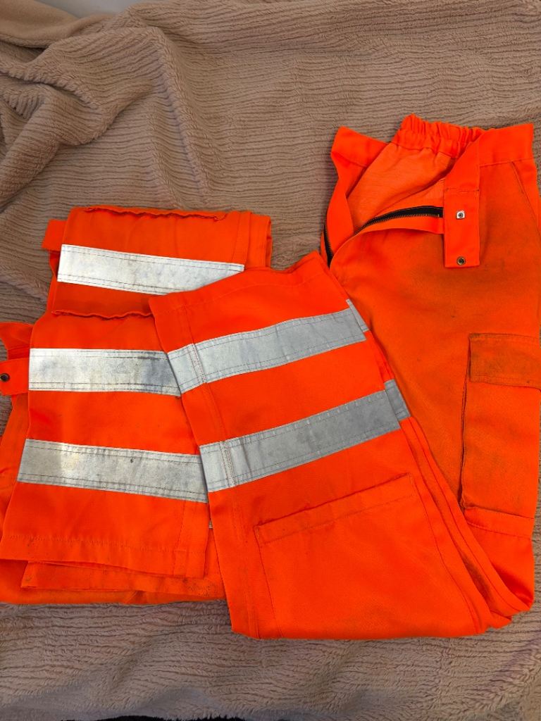 X3 arco 34” tall orange reflective work trousers