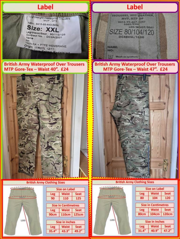 British Army Waterproof Over Trousers [2 sorts]