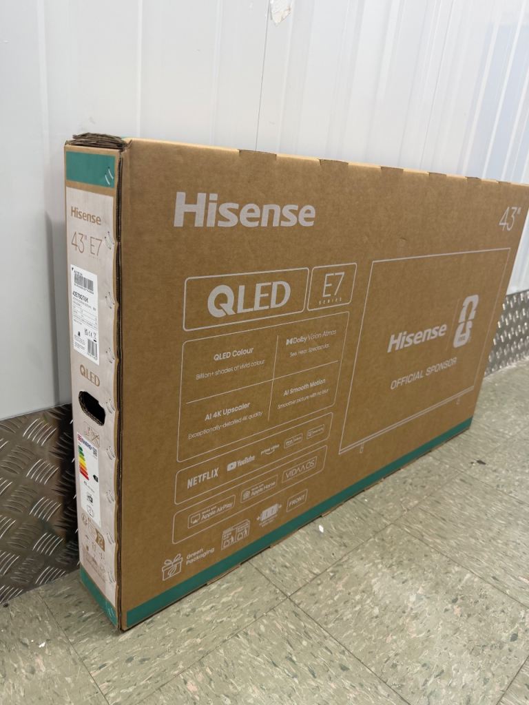 NEW Hisense E7 43 inch 4k 43E78QTUK QLED Smart AI TV 