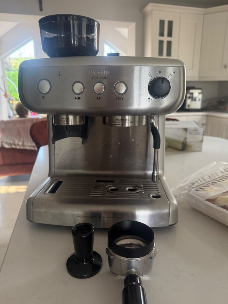 Breville Barista Max Coffee Machine – Silver, Good Condition