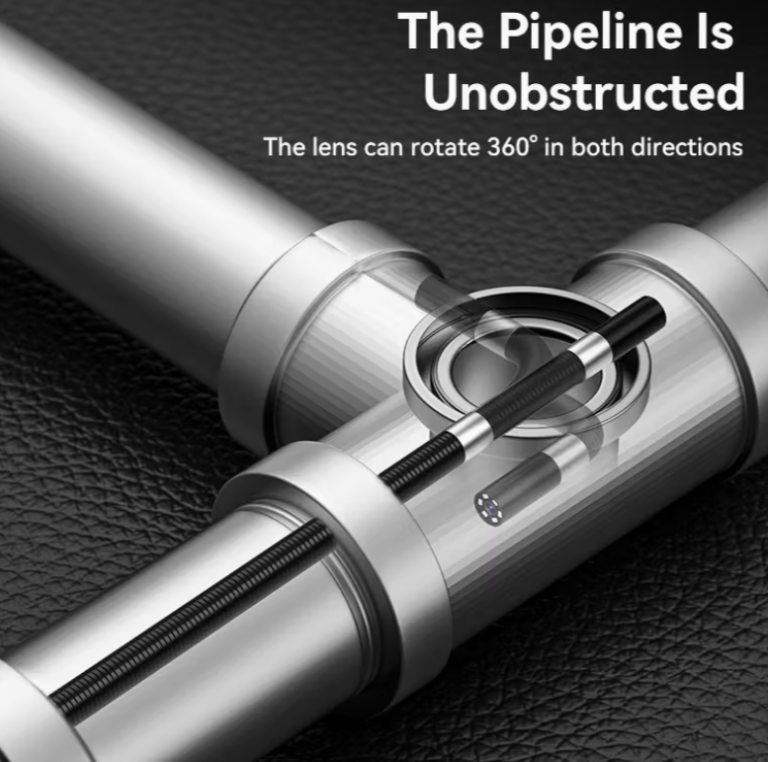 Two-Way Articulating Borescope Camera with Light - 360° Rotating Probe