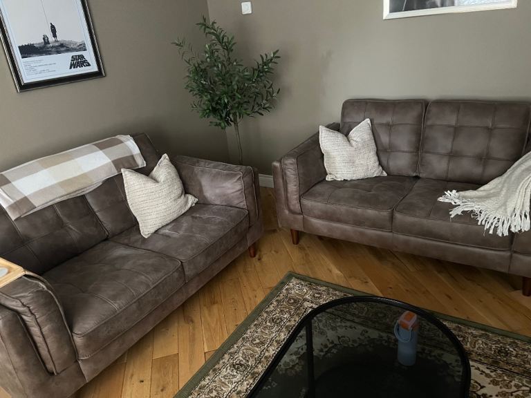 2 Italian Fabric Sofas 