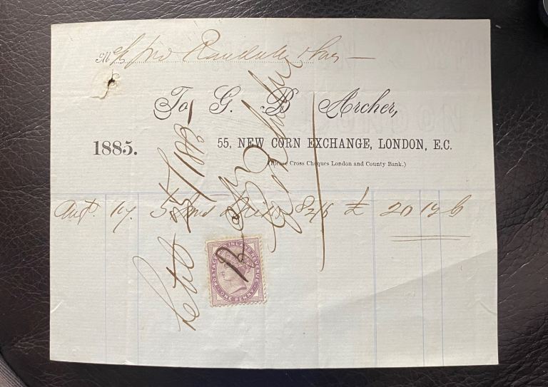Vintage 1885 Document with Stamp – Historical Collectible