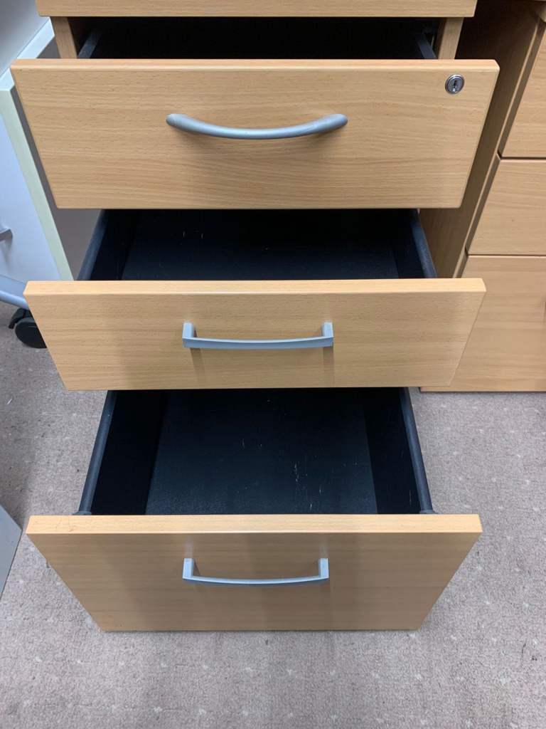 Wooden Beach under desk office pedestals (10 available)