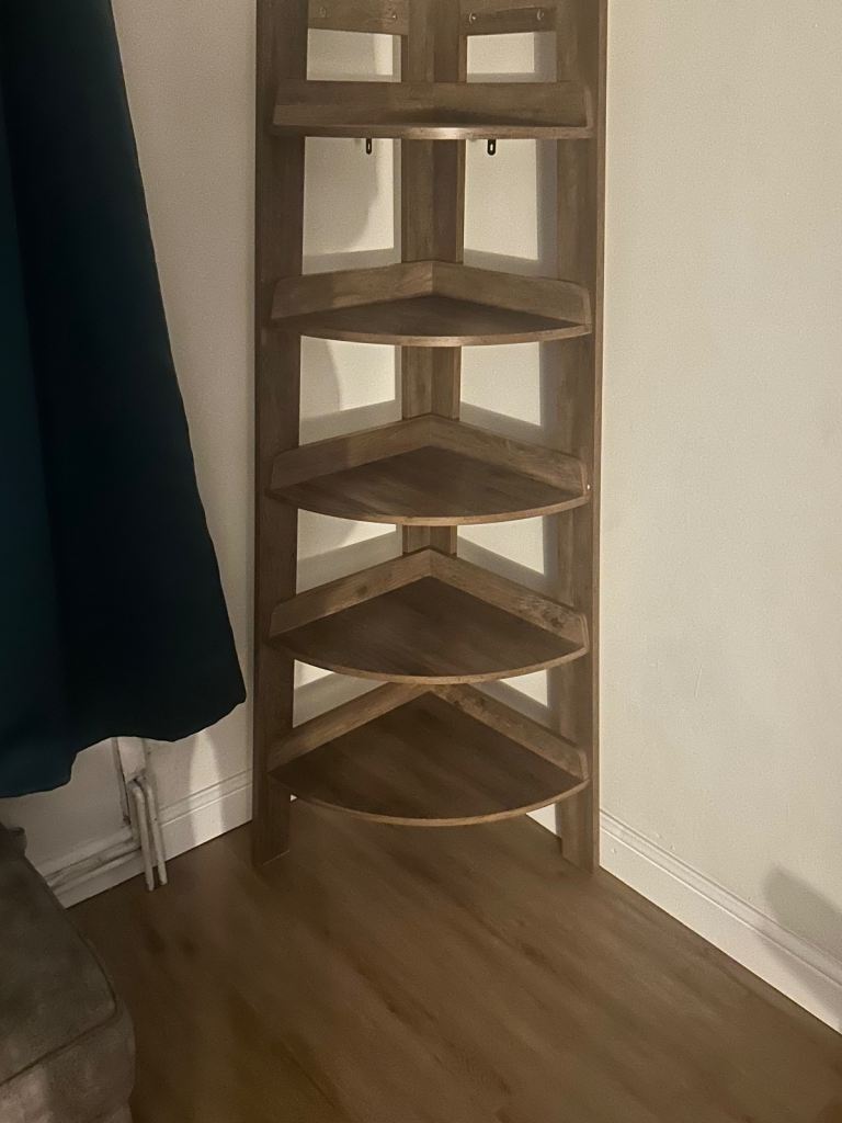 Wooden Corner Shelf Unit – Good Condition
