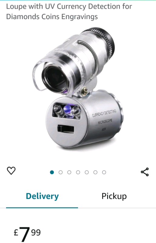 Bn 60X Mini Microscope, Pocket Magnifying Glass LED Magnifier 