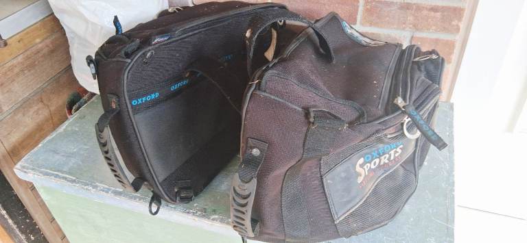PAIR OF Oxford Lifetime Luggage Sports Panniers Black Saddle Motorcycle Bag