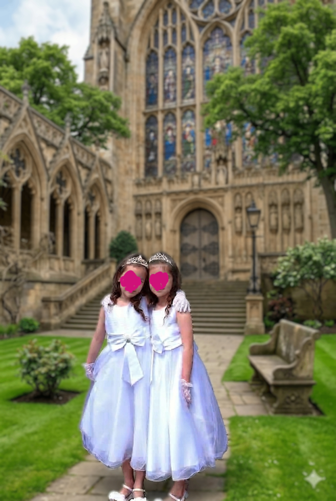 Girls' White Dress for Confirmation, Communion, Christening, Flower Girl