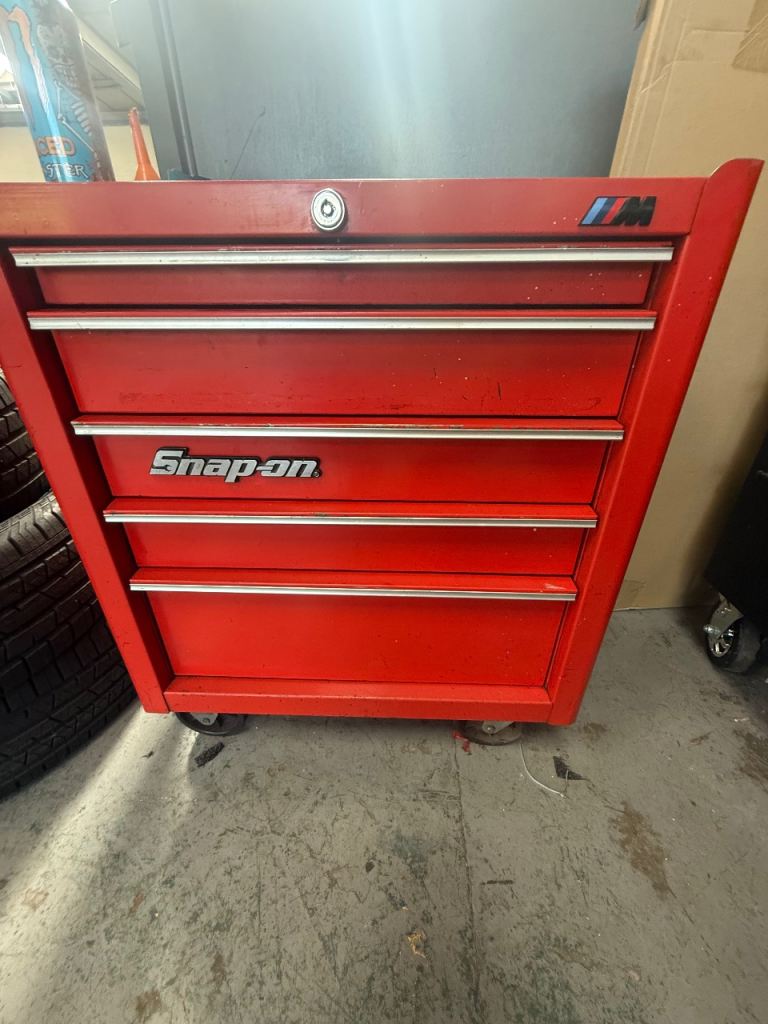 Snap on tool box with tools