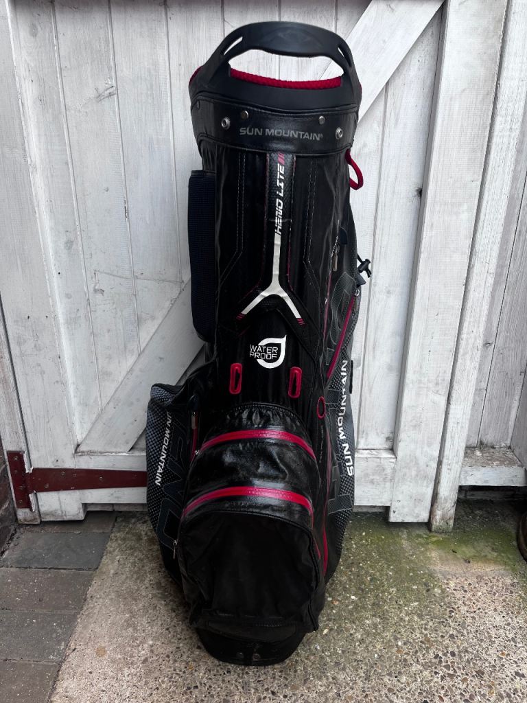 Sun Mountain Waterproof Golf Cart Bag Black/Red – Used Condition