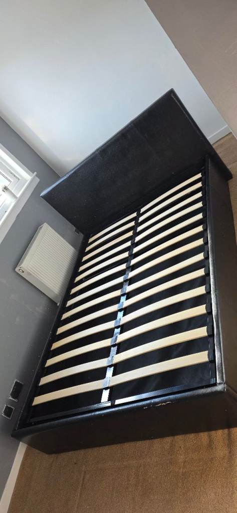 Ottoman double bed - black faux leather £50 (offers accepted)