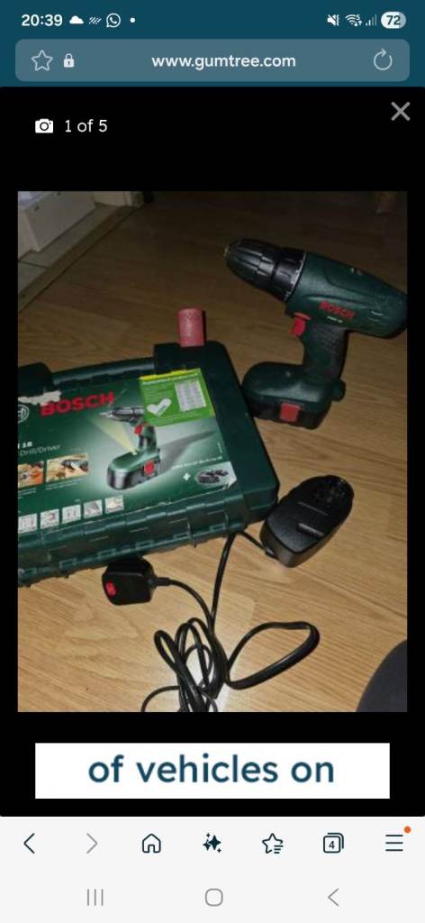 Bosch PSR 18 Cordless Drill with Battery & Charger & Case