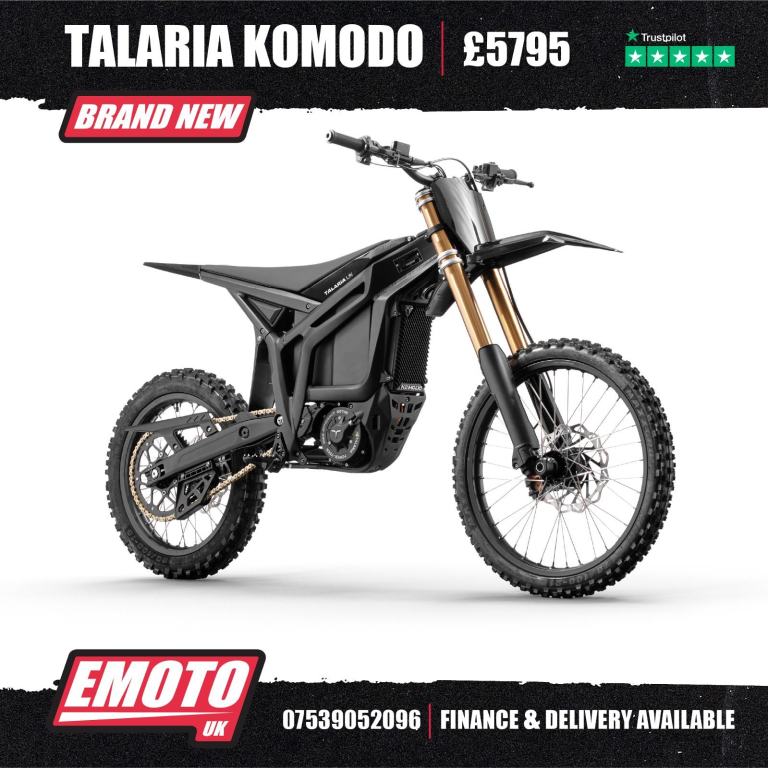 NEW TALARIA KOMODO BLACK 72V 2025 Electric Bike @EmotoUK - Finance Available