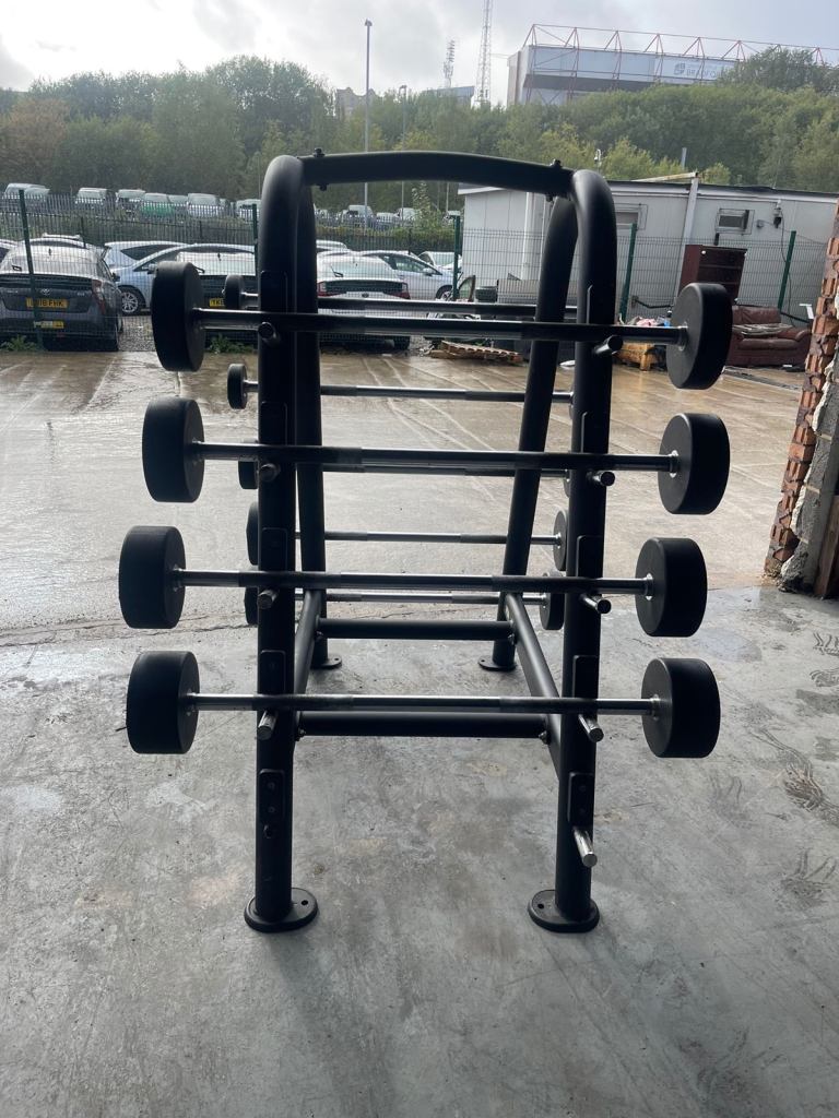 Ziva ZVO Polyurethane Fixed Weight Barbell Set 10-45kgs with Rack  Delivery £50