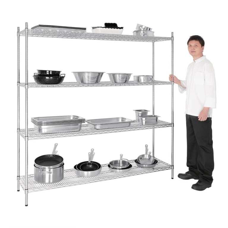 Galvanised Zinc 4 Tier Wire Shelving Kit 1830x460mm