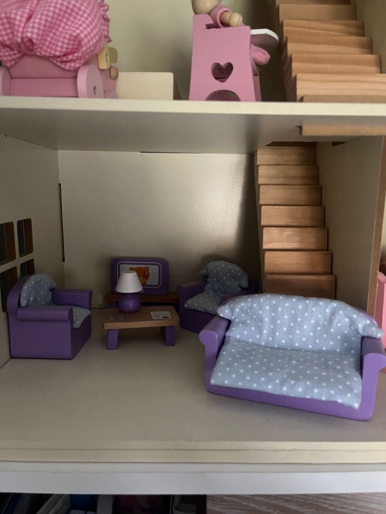 Wooden Dolls House with accessories 