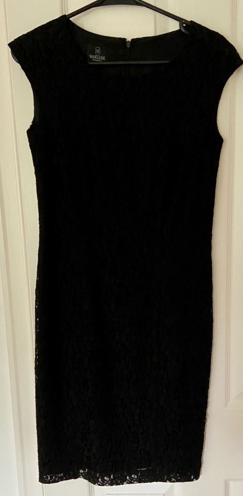 Black Lace Dress,  Fitted and fully lined. Beautifully Made