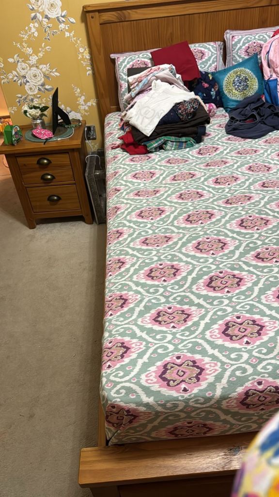 Queen Bed frame and matching side tables 