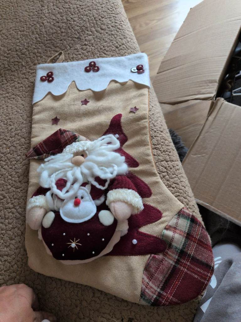 Christmas Santa Stocking – Festive Decor, As Good As New