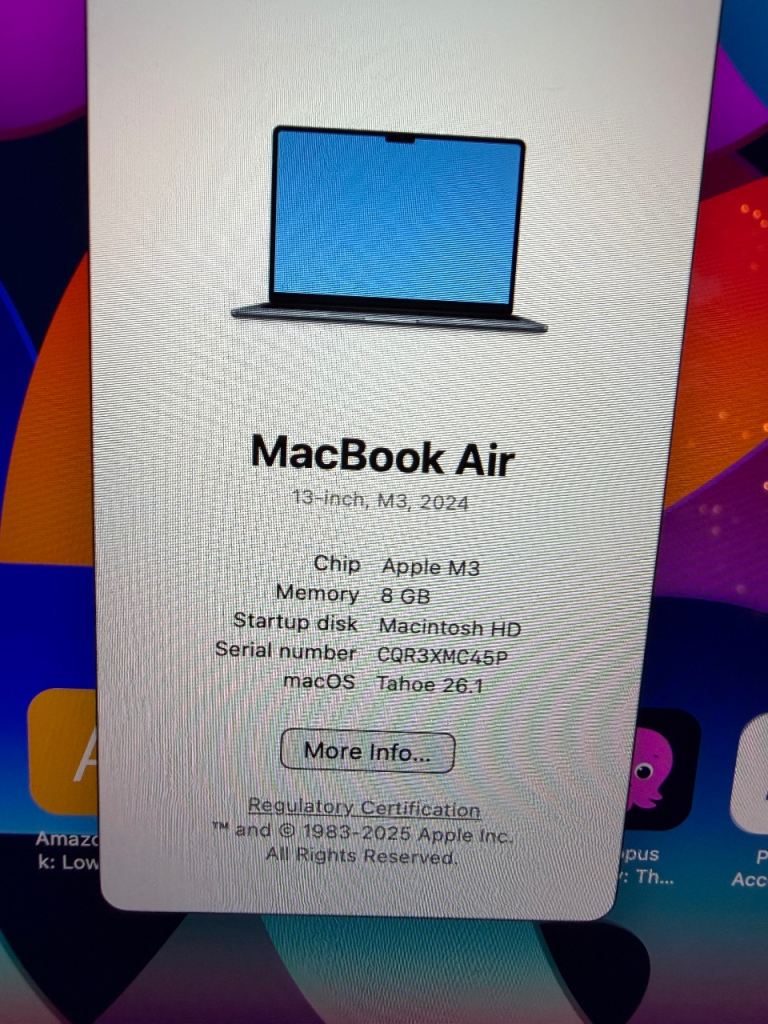 Apple MacBook Air 13 inch M3 Immaculate condition