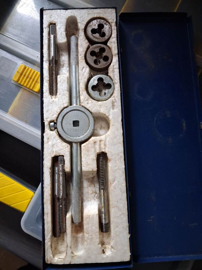 Tap and Die Set in Metal Box – Good Condition