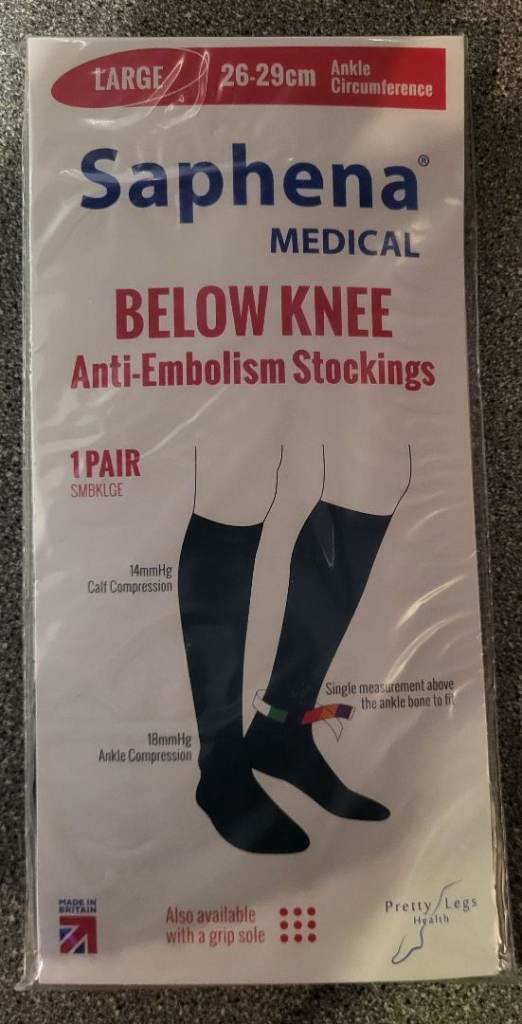 Medalin Saphena Below Knee Anti-Embolism Stockings-Green Large 26-29cm 1 Pair