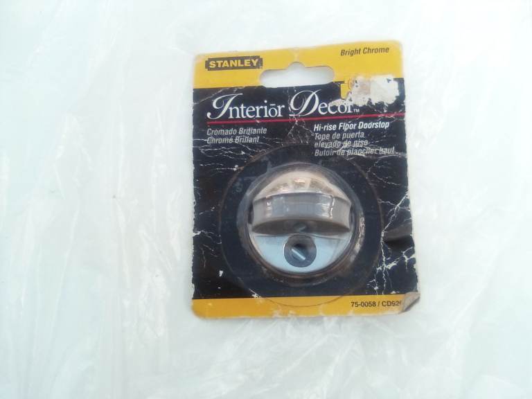 'Stanley' hi-rise floor doorstop, bright chrome.
