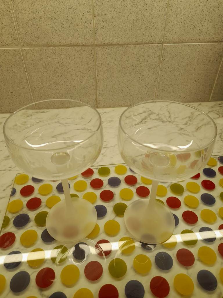 2 Hummingbird cocktail glasses