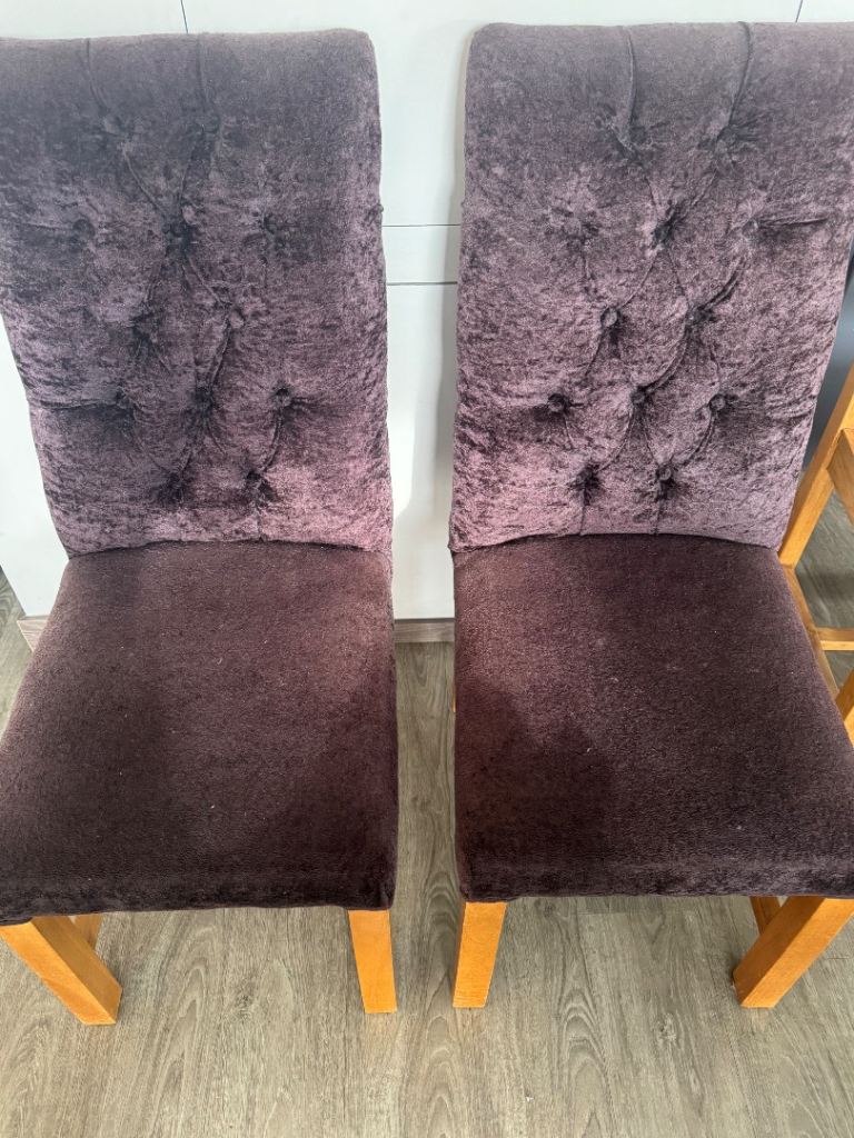 2 high back wood dining chairs