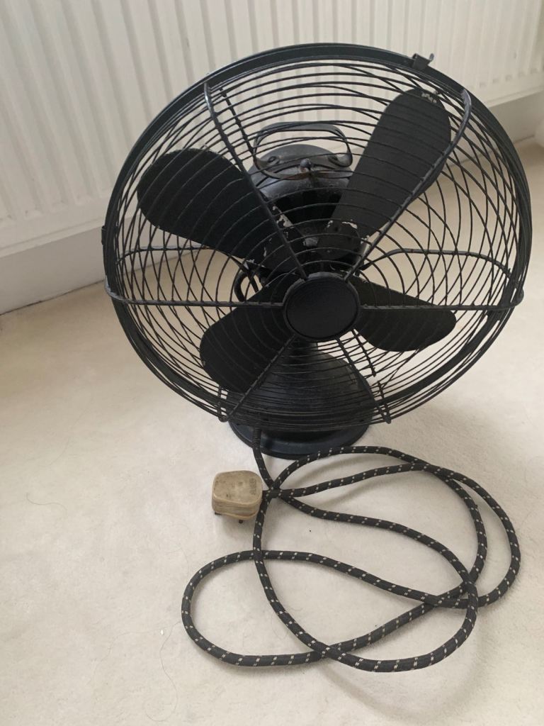 Black metal vintage fan 