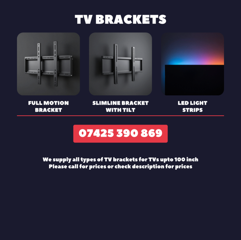 TV Mounting Brackets - Full motion bracket  - We Fit All