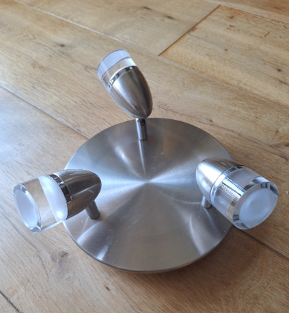 3 Way Brushed Chrome Dimmable Ceiling Spotlight (3 available)- collection ONLY 