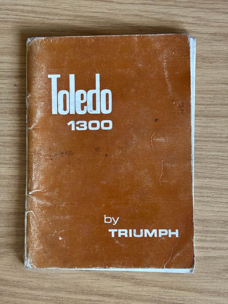 Triumph Toledo 1300 Owners manual/handbook 2nd Edition