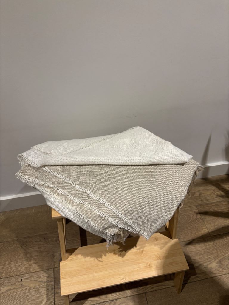 Ikea Plaid Blanket Beige Brown 130x170cm
