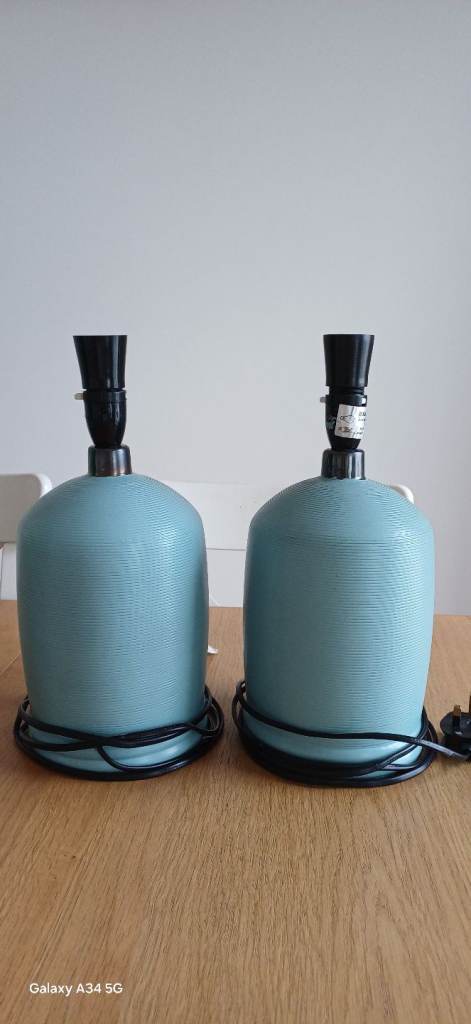 Large blue table lamps