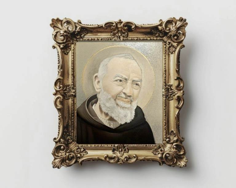 Padre Pio oryginal oil painting.