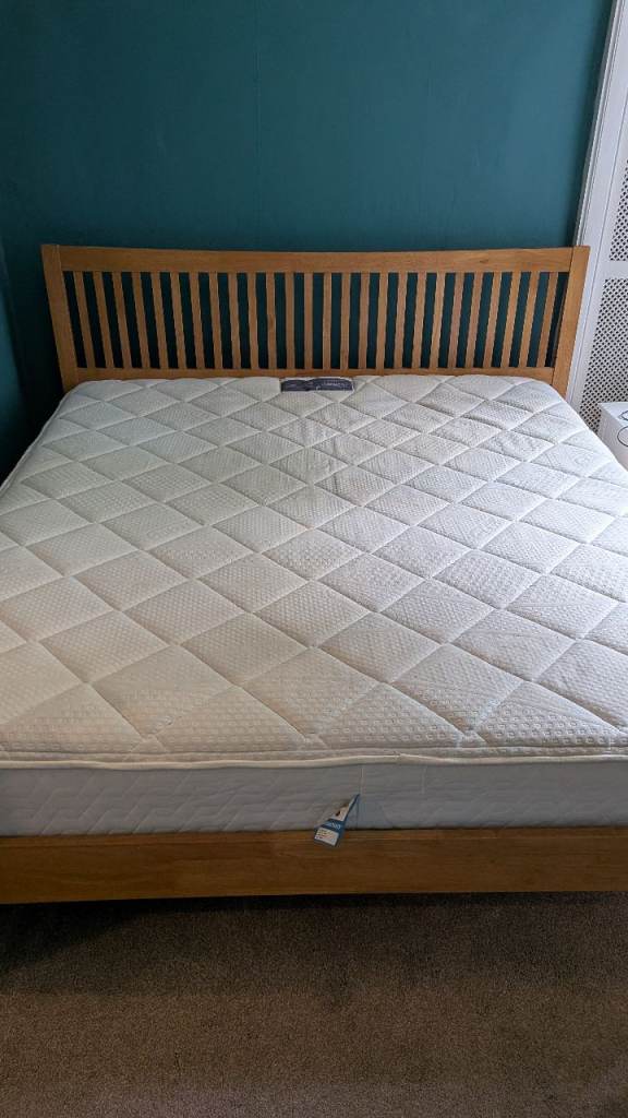 Beautiful wooden solid oak super king bed